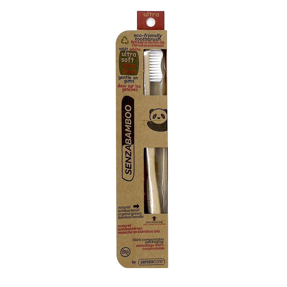 Senza Care Bamboo Adults Toothbrush Ultra Soft, 6 Ea